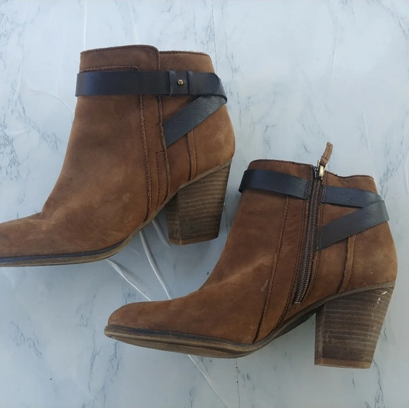 Women's Franco Sarto Dotty Ankle Boots 8.5 Brown - Picture 1 of 5